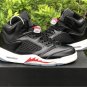 Air Jordan 5 Black Muslin Fire Red