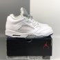 Air Jordan 5 Low White Black Wolf Grey
