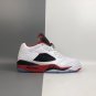 Air Jordan 5 Retro Low White Fire Red Black