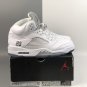Air Jordan 5 Retro White Metallic Silver Black