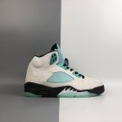 Air Jordan 5 White Black White Island Green
