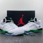 Air Jordan 5 White Lucky Green Black Ice Blue