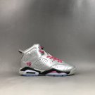 Air Jordan 6 GS Valentines Day Metallic Silver Vivid Pink Black