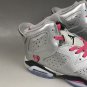 Air Jordan 6 GS Valentines Day Metallic Silver Vivid Pink Black