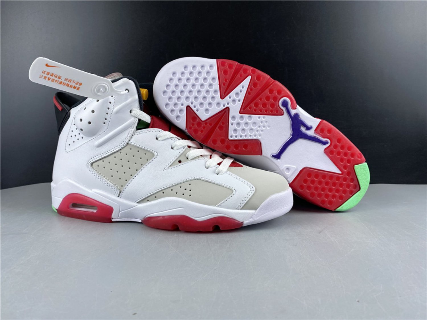 Air Jordan 6 Hare 2020 Neutral Grey White True Red Black