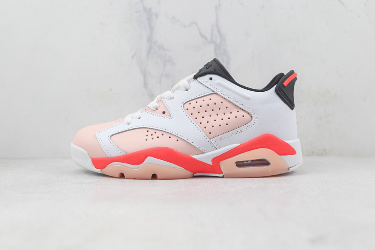 Air Jordan 6 Low GS White Atmosphere Infrared 23 Black