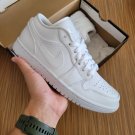 Jordan 1 Low Triple White Tumbled Leather