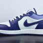 Jordan 1 Low White With Navy Blue & Purple