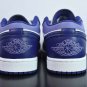 Jordan 1 Low White With Navy Blue & Purple