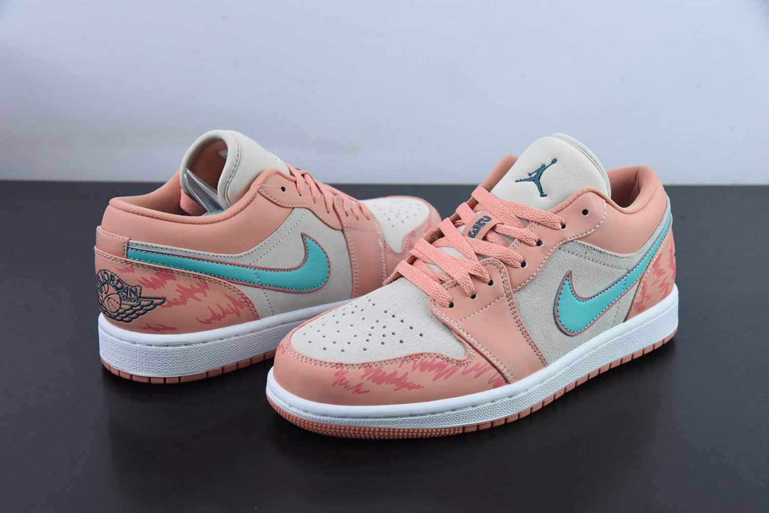 Jordan 1 Retro Light Pink With Blue Swoosh