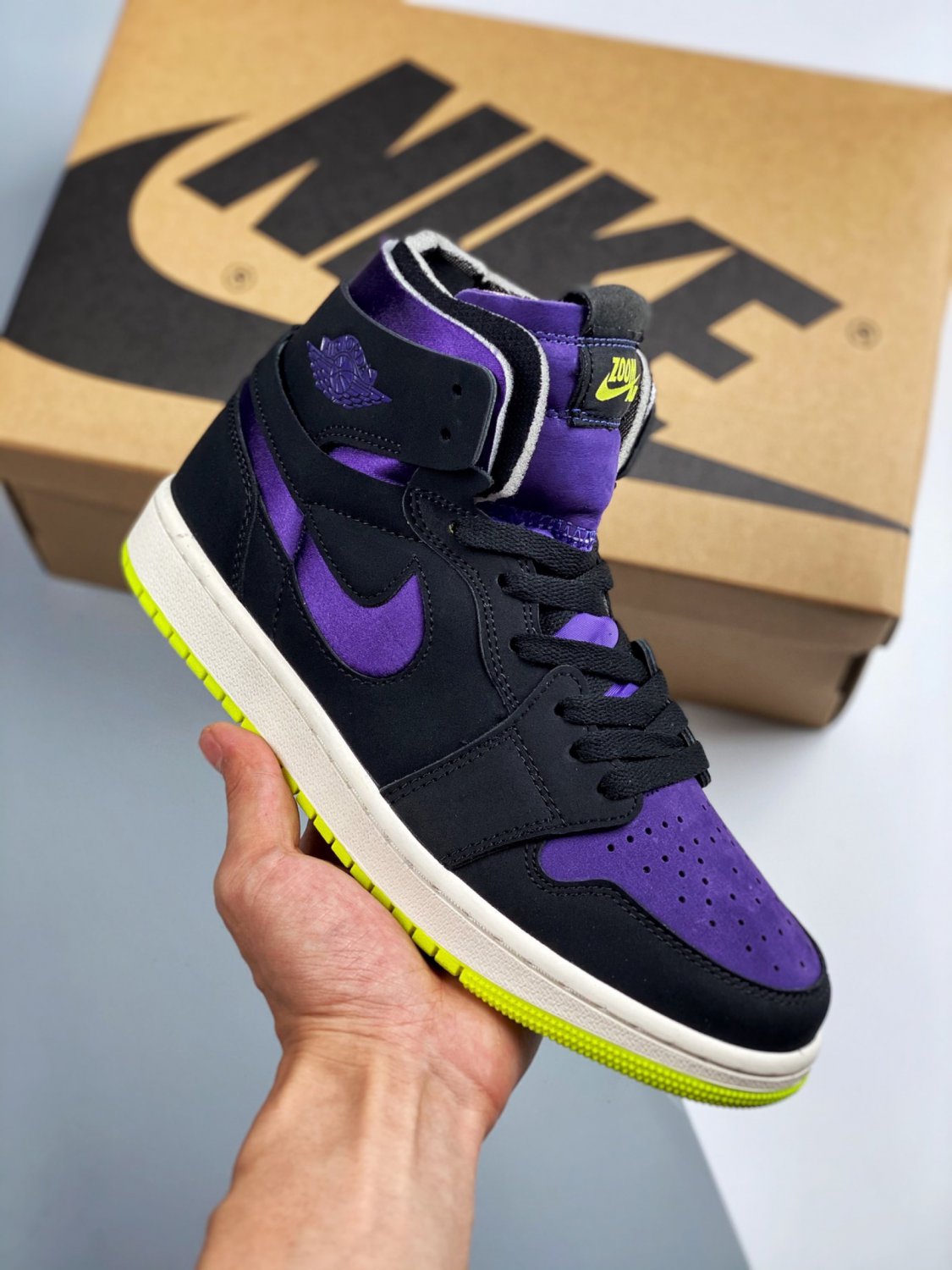 Nike Air Jordan 1 High Zoom Air CMFT Black Court Purple Lemon Venom