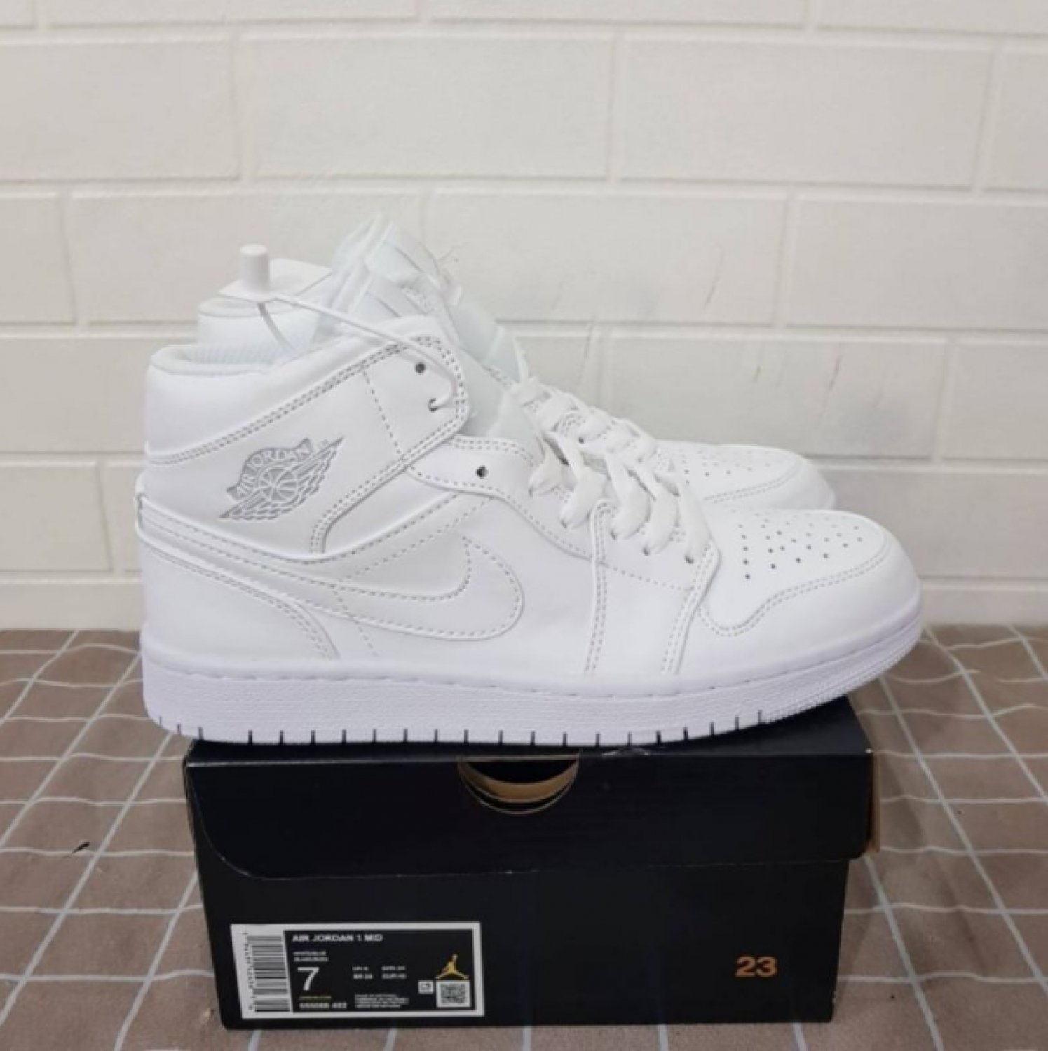 Nike Air Jordan 1 Mid Full White BNIB Original Premium