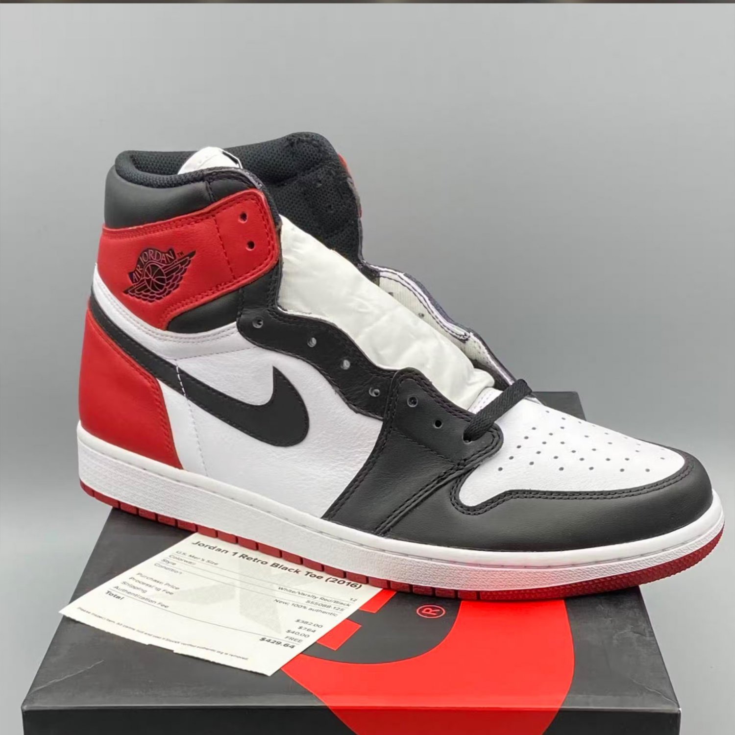 Air Jordan 1 Retro High  Black Toe  2016  Shoes Sneakers