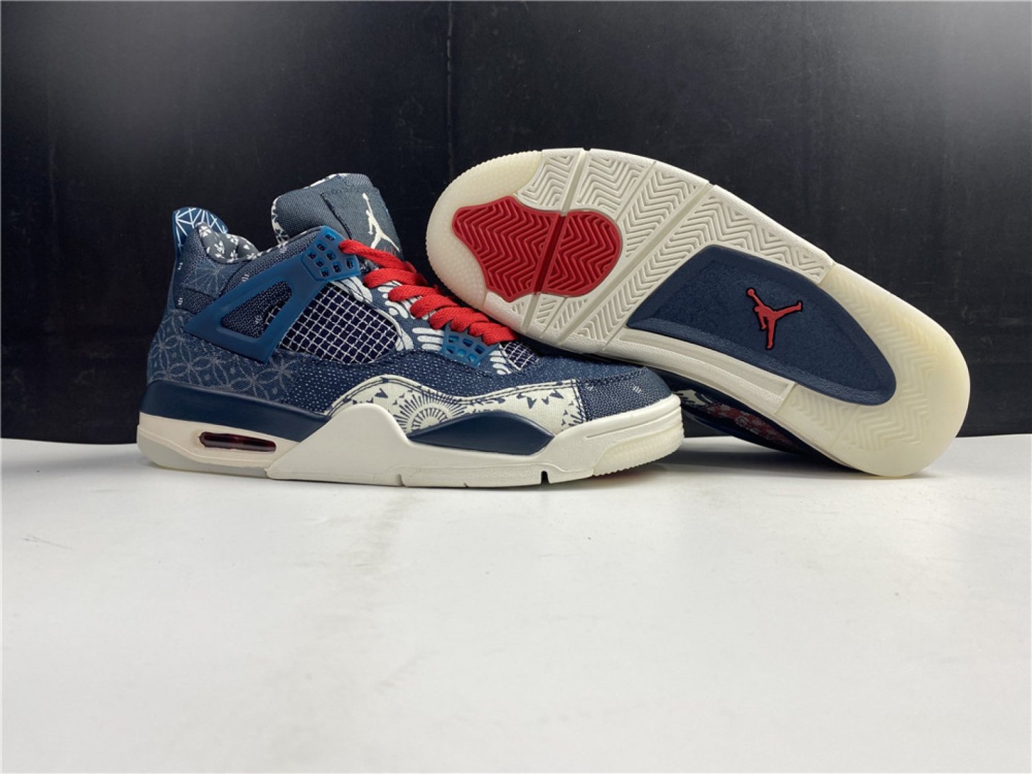Air Jordan 4 SE &acirc;��Sashiko&acirc;�� Deep Ocean Sail-Cement Grey-Fire Red