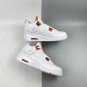 Air Jordan 4 WhiteTeam Orange-Metallic Silver