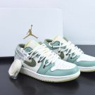 Custom Air Jordan 1 Low Sail White Oil Green