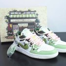 Custom Nikee Air Jordan 1 Low Sail White Oil Green