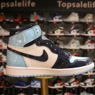 nike air jordan 1 retro high og blue chill unc patent (women)