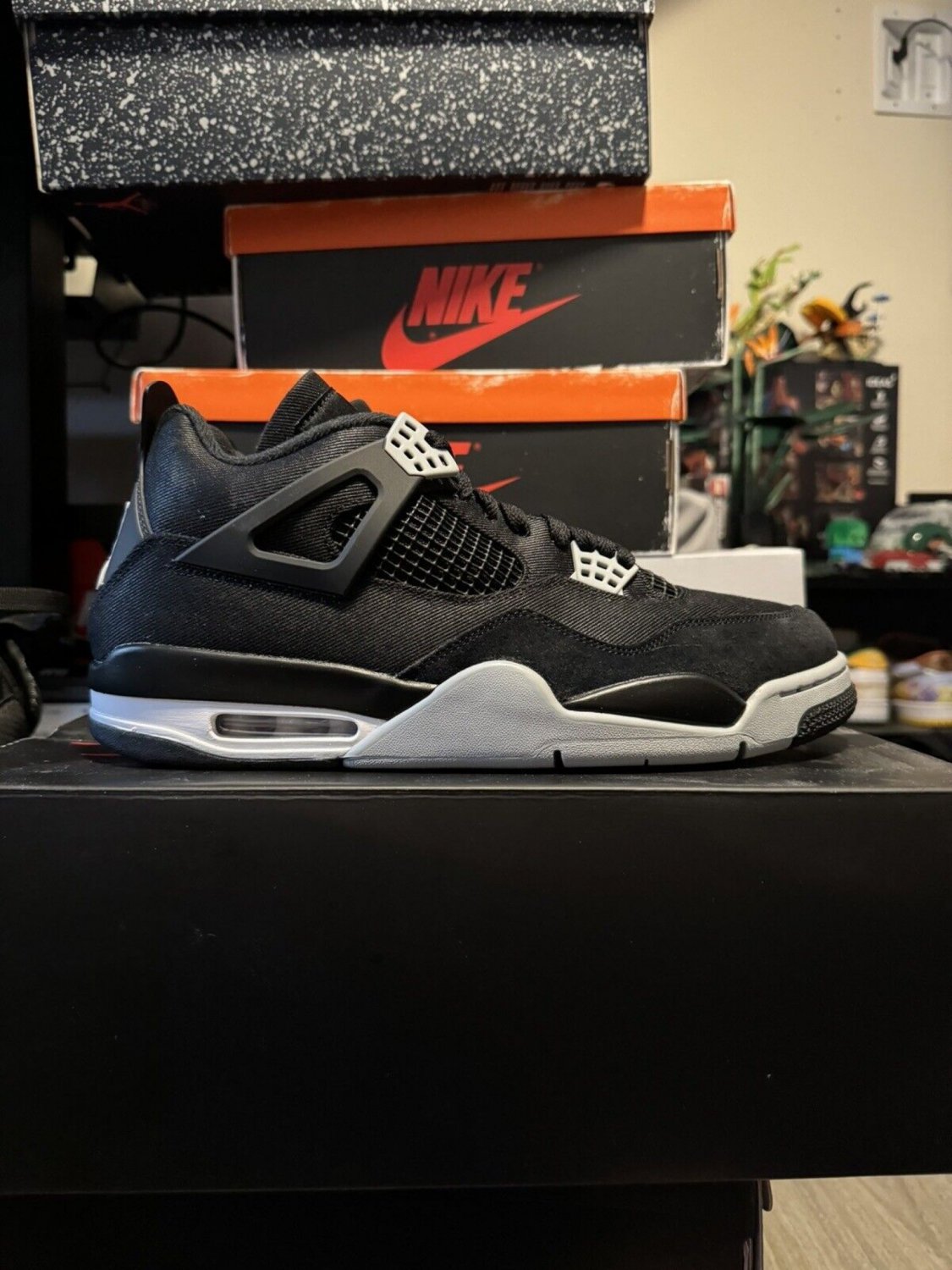 nike air jordan 4 retro black canvas_1