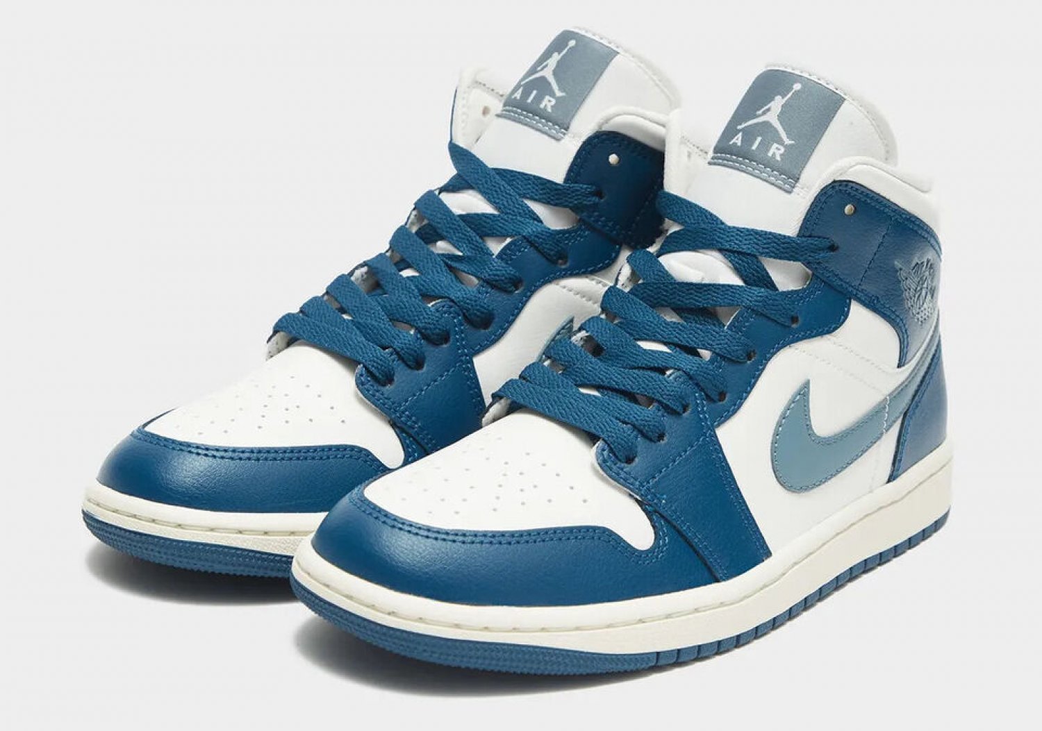 New Nike Nike Air Jordan 1 Mid Blue Aqua Sail ,.,