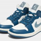 New Nike Nike Air Jordan 1 Mid Blue Aqua Sail ,.,