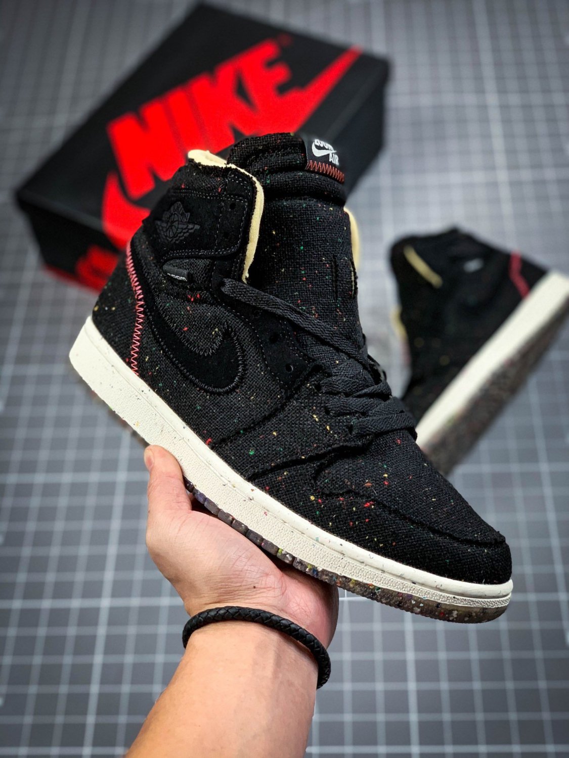 NIKE Air Jordan 1 High Zoom Crater Space Hippie Black