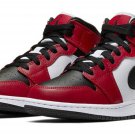 Nike Air Jordan 1 Mid Chicago GS toe White Gym Red Black youth
