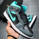 NIKE Air Jordan 1 Mid Grey Aqua Blue