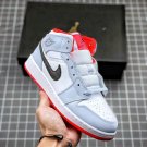 NIKE Air Jordan 1 Mid Half Blue Polka Dot Swoosh