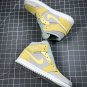 NIKE Air Jordan 1 Mid Mixed Textures Yellow Grey Fog