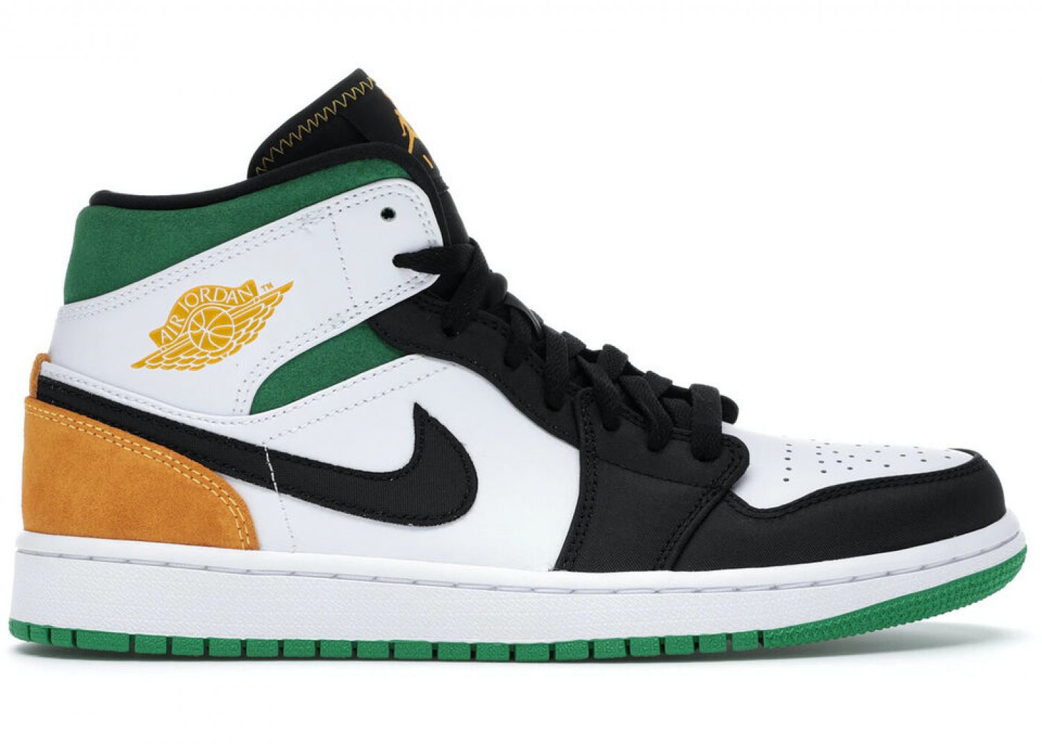 Nike Air Jordan 1 Mid SE Oakland Lucky Green Laser Yellow
