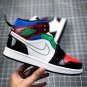 NIKE Air Jordan 1 Mid SE WMNS Black White Multi Color Patent