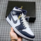 NIKE Air Jordan 1 Mid White Metallic Gold Obsidian