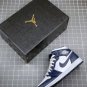 NIKE Air Jordan 1 Mid White Metallic Gold Obsidian