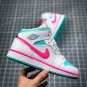 NIKE Air Jordan 1 Mid White Pink Green Soar