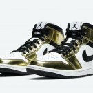 Nike Air Jordan 1 Retro Mid SE Metallic Gold Black White