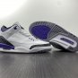 Nike Air Jordan 3 White  Black Dark Iris - Cement Grey