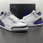 Nike Air Jordan 3 White  Black Dark Iris - Cement Grey