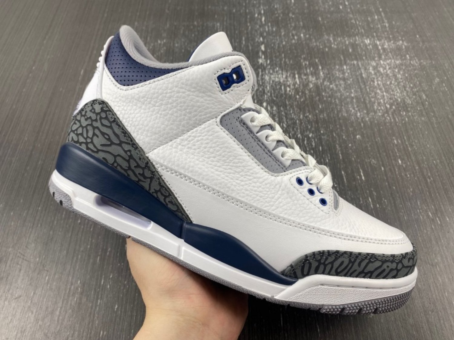 Nike Air Jordan 3 White  Midnight Navy  Cement Grey Black
