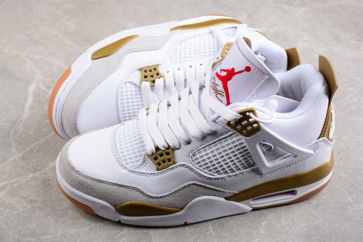 Nike Air Jordan 4 League White Earth Yellow Unisex Sneaker