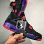 NIKE Air Jordan 4 Retro NRG Raptors - Drake Signature 2019 Black Purple Suede