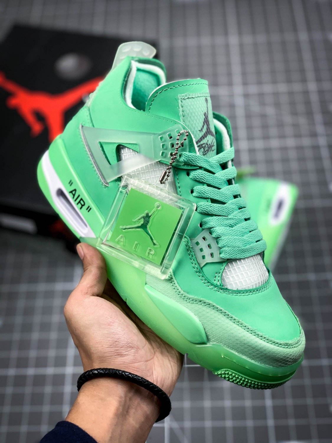 NIKE Air Jordan 4 Retro X Off White Green