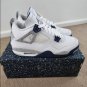 Nike Air Jordan 4 White Midnight Navy Light Smoke Grey Fire Red