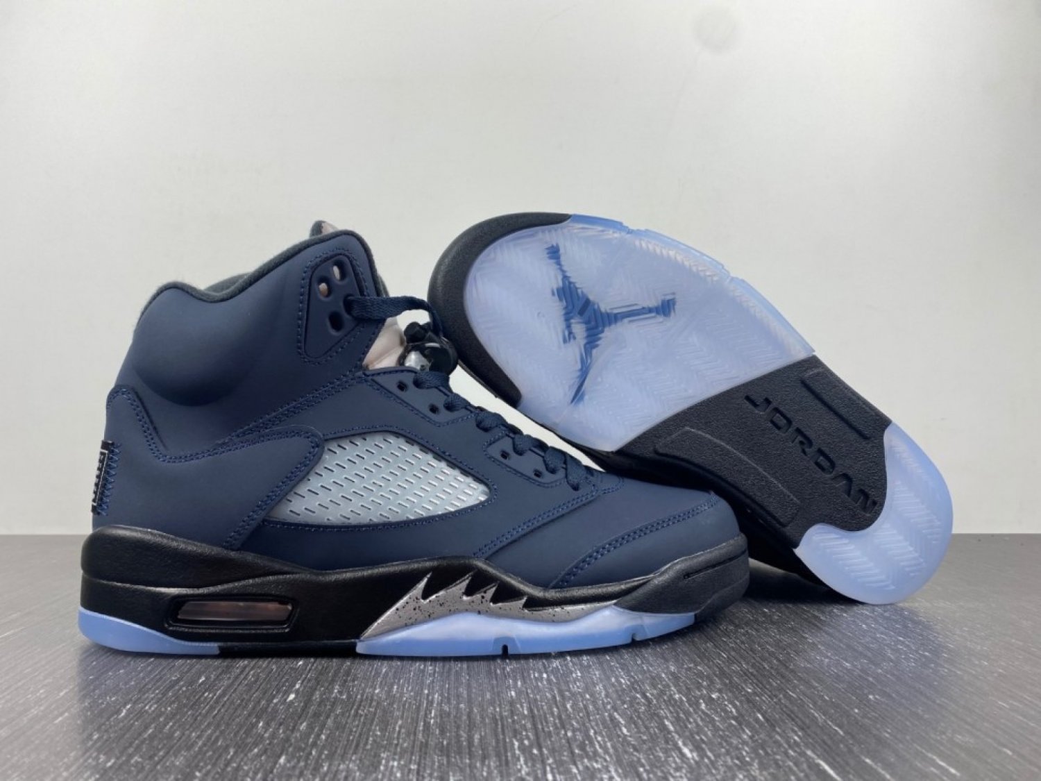 NIKE Air Jordan 5 &acirc;��Georgetown&acirc;�� Midnight NavyBlack-Football Grey