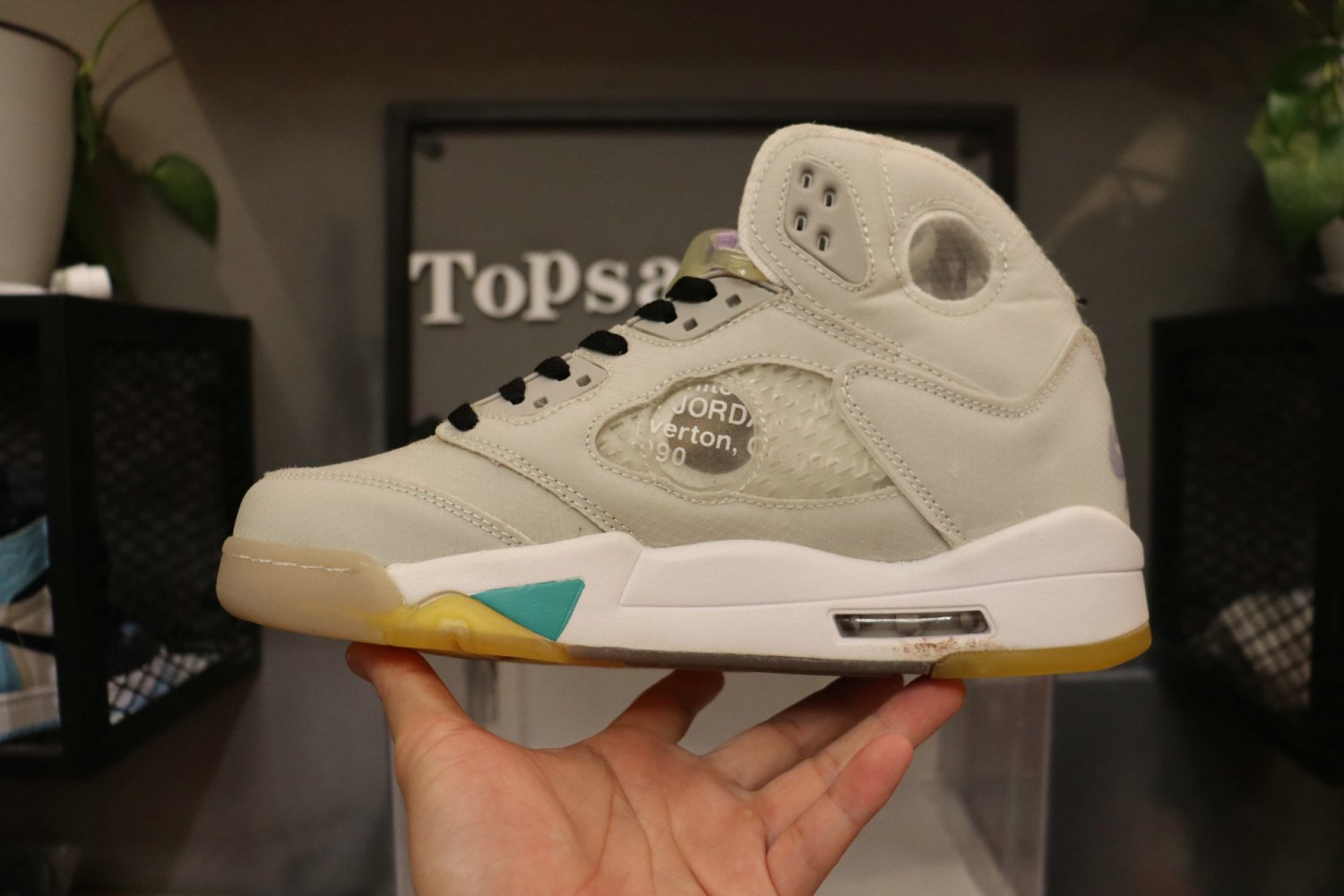 OFF-WHITE x Air Jordan 5 Grey Green White