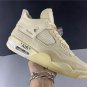 Off-white X Nike  Air Jordan 4 Retro Sail  muslin Sneaker
