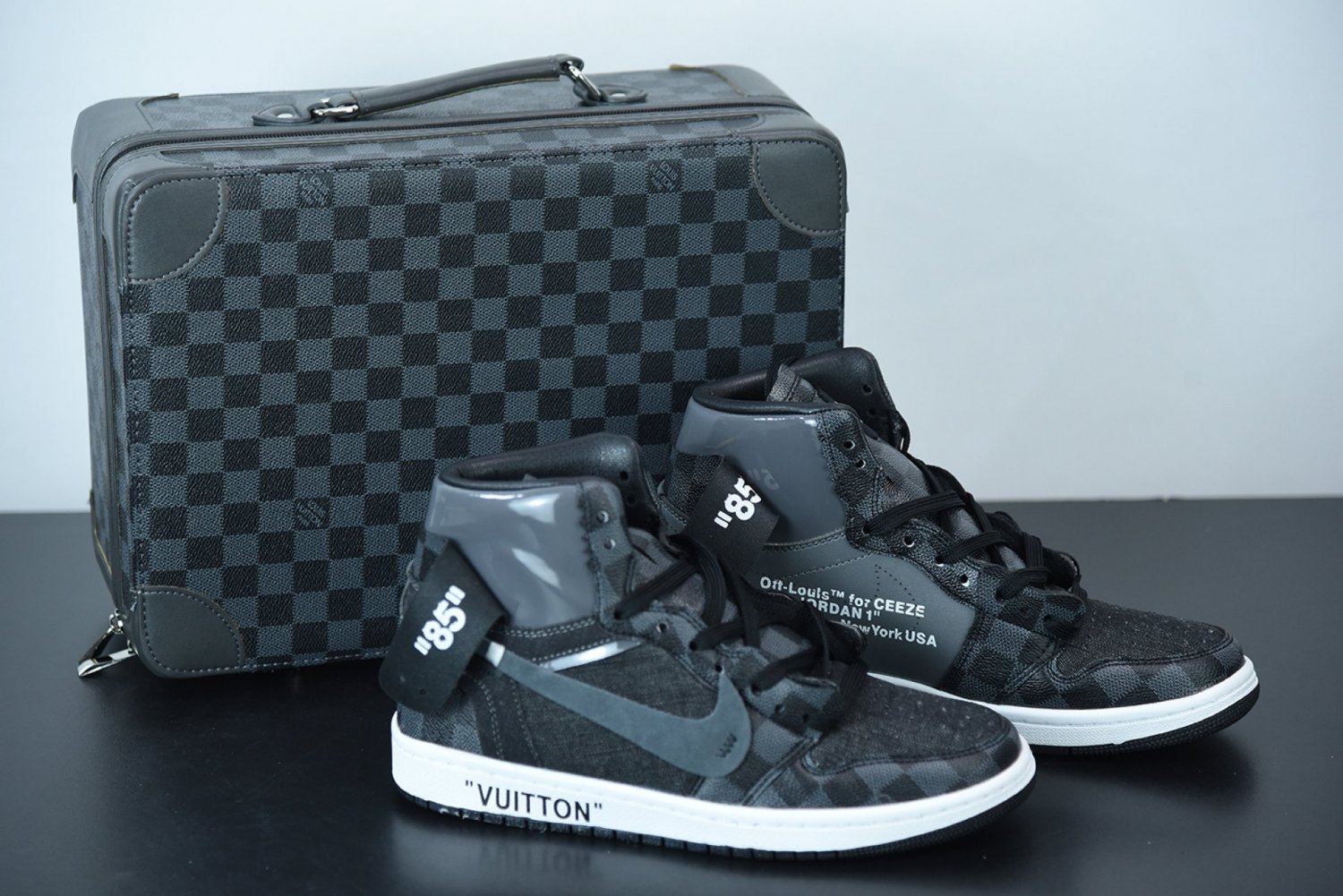 Off-White X Nike Air Jordan 1 Custom Black