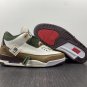 Custom Air Jordan 3 White Dark Brown Green
