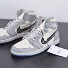 Dior X Air Jordan 1 High Wolf GreySail-Photon Dust-White