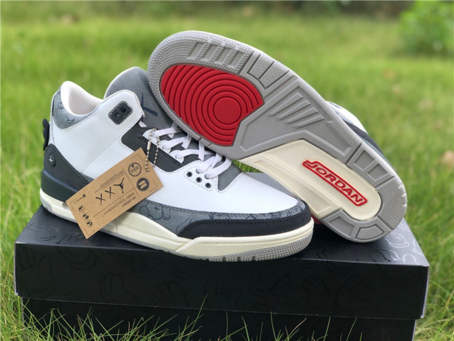 KAWS X Air Jordan 3 White Black Grey